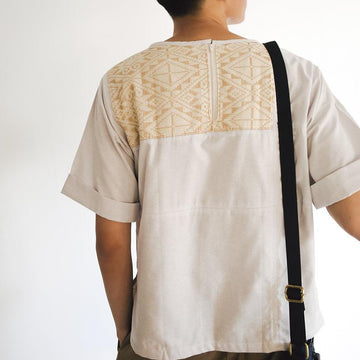 The Patchwork Shirt Beige & White