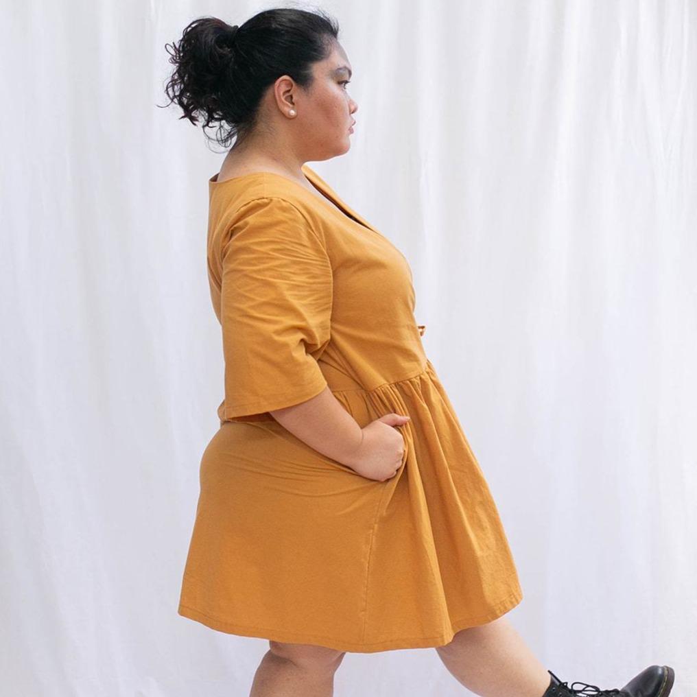 The Relaxed Wrap Dress Apricot Fashion Rags2Riches