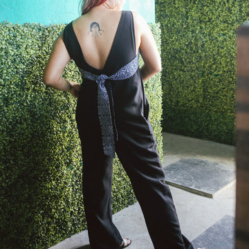 [SAMPLE] The Tie Back-Front Jumpsuit Black