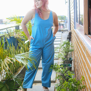 [SAMPLE] The Tie Back-Front Jumpsuit Chambray Blue