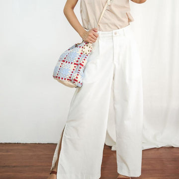 [SAMPLE] The Wide Pleated Trouser White